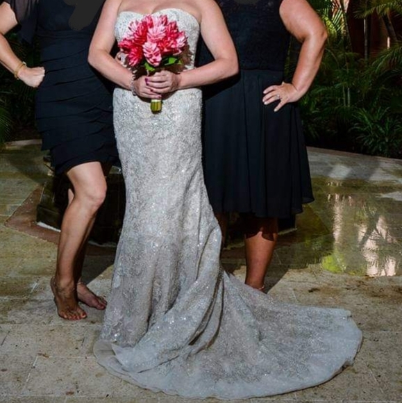 Champagne Sequence Wedding Dress - FREE SHIPPING - Picture 3 of 16